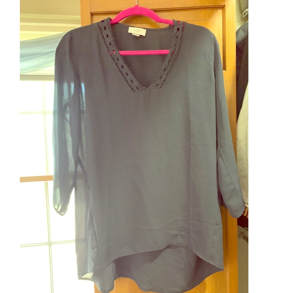 Loft gray blouse